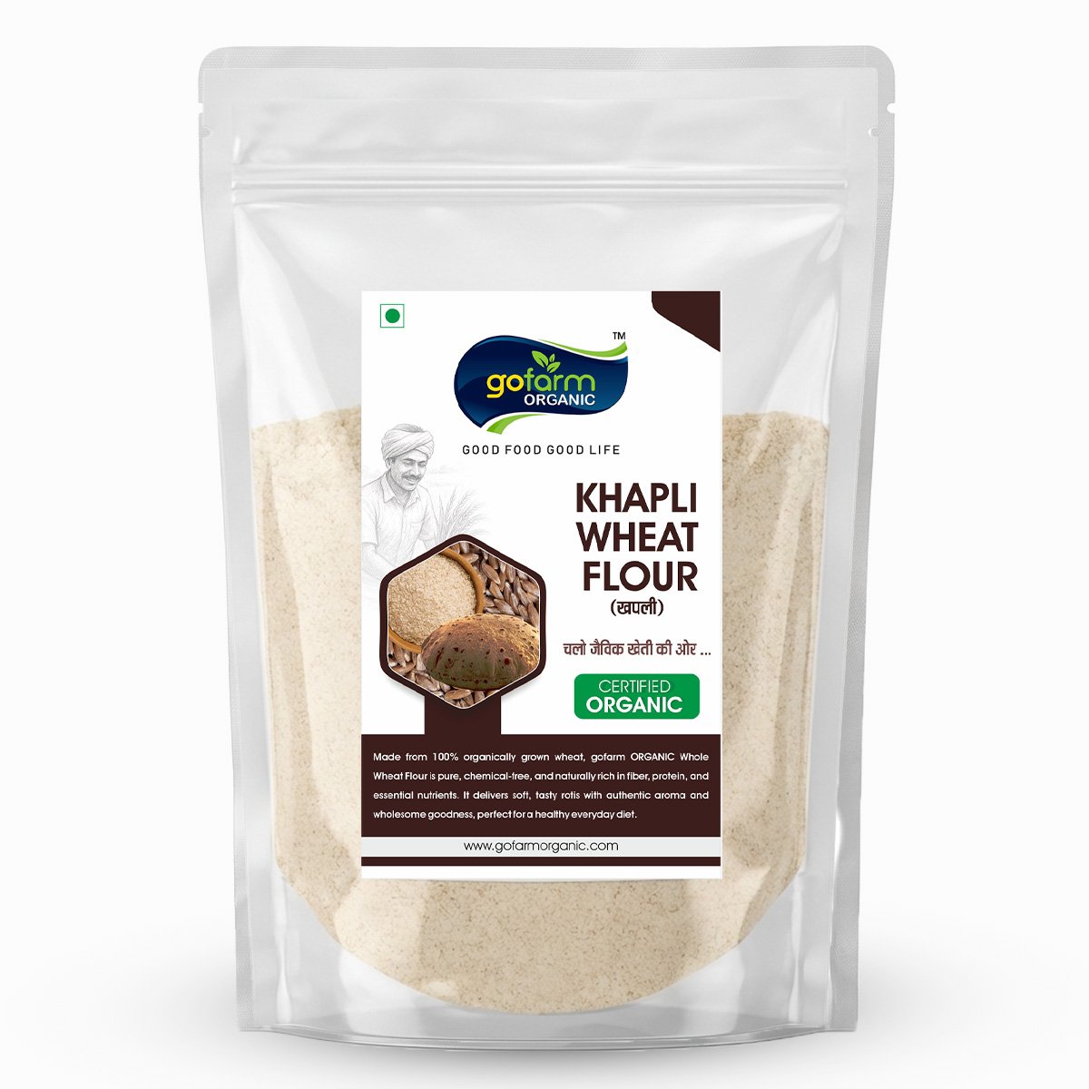 khapli wheat flour Wheat Khapli (Emmer Wheat) – 1kg - Image 1